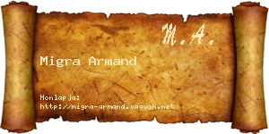 Migra Armand névjegykártya